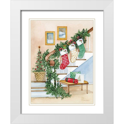 Night Before Christmas II White Modern Wood Framed Art Print with Double Matting by McKenna, Kathleen Parr