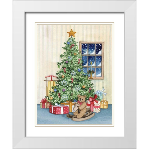 Night Before Christmas III White Modern Wood Framed Art Print with Double Matting by McKenna, Kathleen Parr