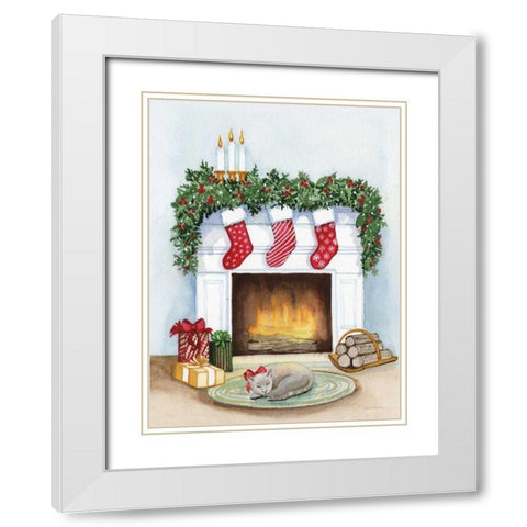 Night Before Christmas V White Modern Wood Framed Art Print with Double Matting by McKenna, Kathleen Parr