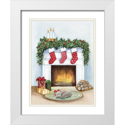 Night Before Christmas V White Modern Wood Framed Art Print with Double Matting by McKenna, Kathleen Parr