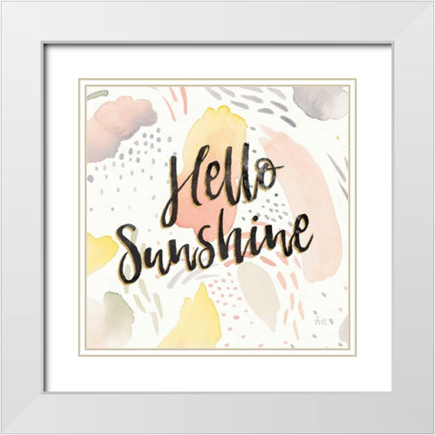 Meadow Breeze II White Modern Wood Framed Art Print with Double Matting by Marshall, Laura