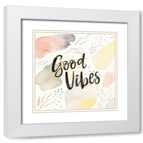 Meadow Breeze III White Modern Wood Framed Art Print with Double Matting by Marshall, Laura