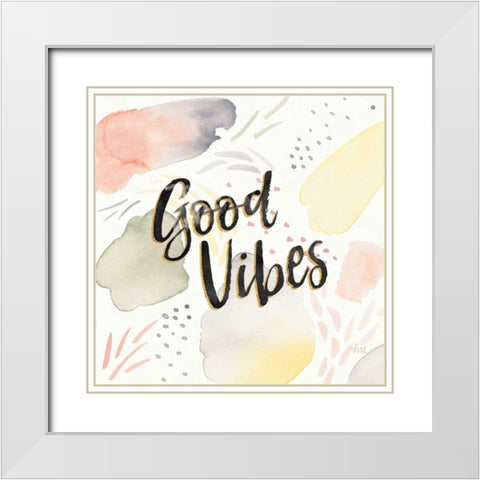 Meadow Breeze III White Modern Wood Framed Art Print with Double Matting by Marshall, Laura