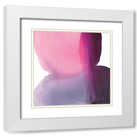 Swish of Magenta II White Modern Wood Framed Art Print with Double Matting by Rhue, Piper