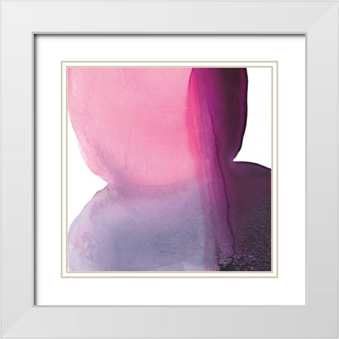 Swish of Magenta II White Modern Wood Framed Art Print with Double Matting by Rhue, Piper