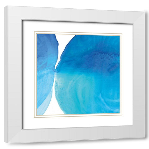 Pools of Turquoise I White Modern Wood Framed Art Print with Double Matting by Rhue, Piper
