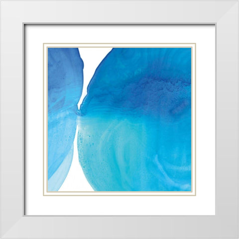 Pools of Turquoise I White Modern Wood Framed Art Print with Double Matting by Rhue, Piper