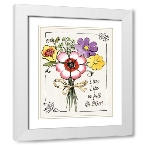 Sunny Bouquets III White Modern Wood Framed Art Print with Double Matting by Grove, Beth