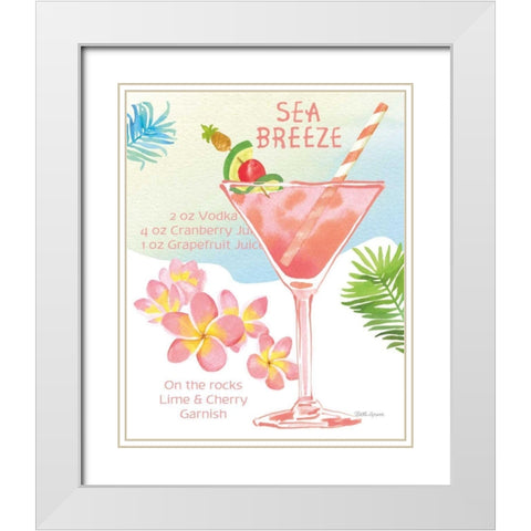 Tropical Getaway IV White Modern Wood Framed Art Print with Double Matting by Grove, Beth