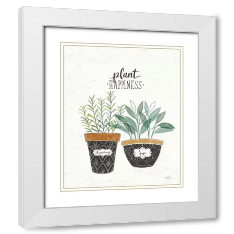Fine Herbs IV White Modern Wood Framed Art Print with Double Matting by Penner, Janelle