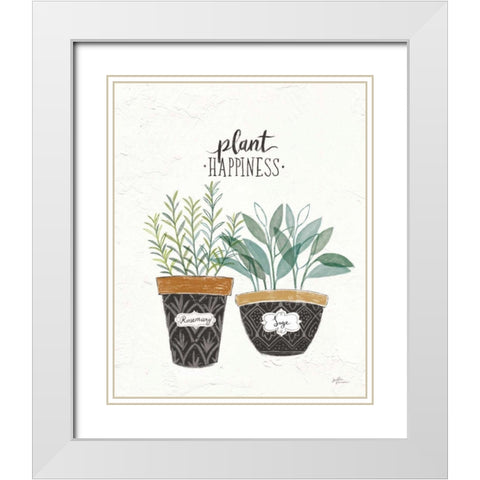 Fine Herbs IV White Modern Wood Framed Art Print with Double Matting by Penner, Janelle