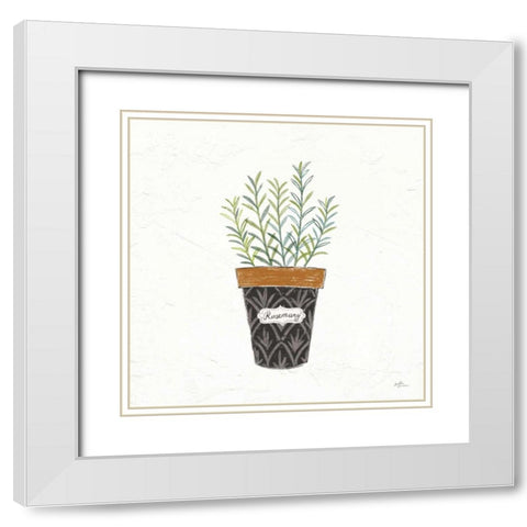 Fine Herbs IX White Modern Wood Framed Art Print with Double Matting by Penner, Janelle