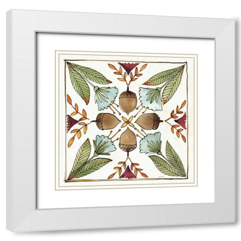 Festive Foliage VII White Modern Wood Framed Art Print with Double Matting by Tavoletti, Anne