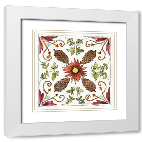 Festive Foliage IX White Modern Wood Framed Art Print with Double Matting by Tavoletti, Anne
