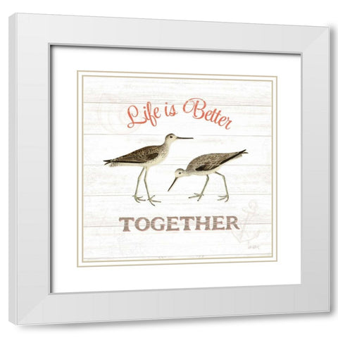 Bayside IV White Modern Wood Framed Art Print with Double Matting by Pertiet, Katie