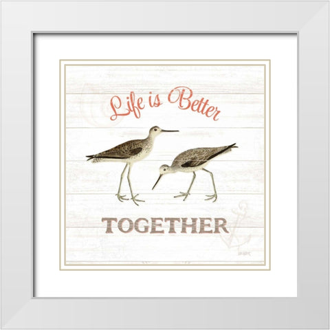 Bayside IV White Modern Wood Framed Art Print with Double Matting by Pertiet, Katie