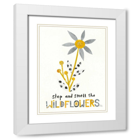 Bloom Boldly III White Modern Wood Framed Art Print with Double Matting by Averinos, Melissa