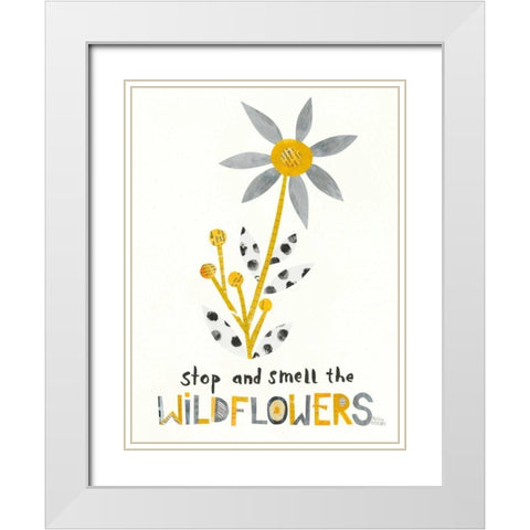 Bloom Boldly III White Modern Wood Framed Art Print with Double Matting by Averinos, Melissa