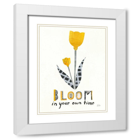 Bloom Boldly IV White Modern Wood Framed Art Print with Double Matting by Averinos, Melissa