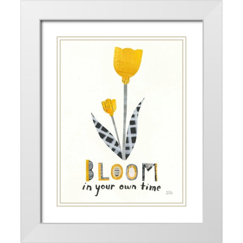 Bloom Boldly IV White Modern Wood Framed Art Print with Double Matting by Averinos, Melissa