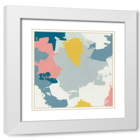 Happy I White Modern Wood Framed Art Print with Double Matting by Hershey, Moira