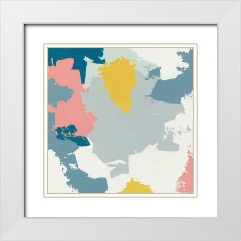 Happy I White Modern Wood Framed Art Print with Double Matting by Hershey, Moira