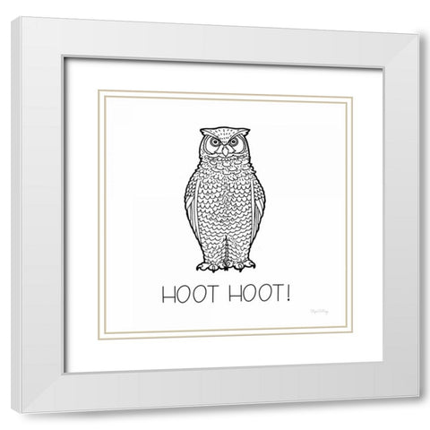 Color the Forest V Hoot Hoot White Modern Wood Framed Art Print with Double Matting by DeNeige, Elyse