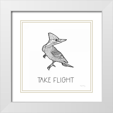 Color the Forest XII Take Flight White Modern Wood Framed Art Print with Double Matting by DeNeige, Elyse
