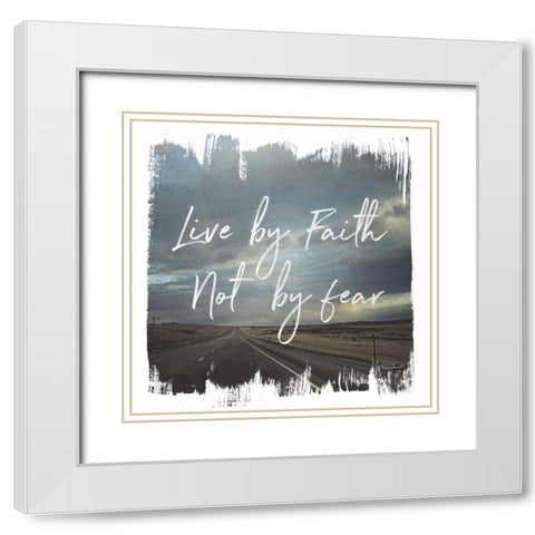 Wild Wishes II Live by Faith White Modern Wood Framed Art Print with Double Matting by Marshall, Laura