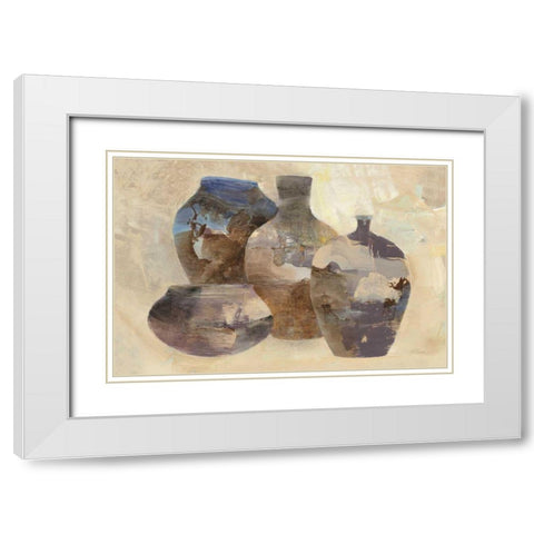 Ceramic Still Life White Modern Wood Framed Art Print with Double Matting by Hristova, Albena