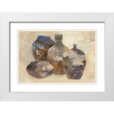 Ceramic Still Life White Modern Wood Framed Art Print with Double Matting by Hristova, Albena