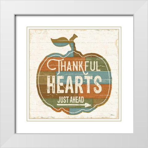 Harvest Signs I White Modern Wood Framed Art Print with Double Matting by Pela Studio