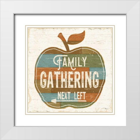 Harvest Signs II White Modern Wood Framed Art Print with Double Matting by Pela Studio