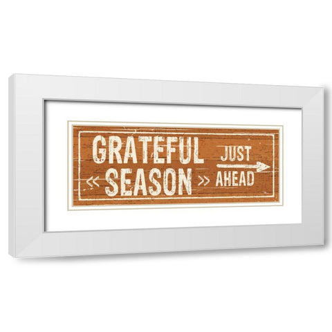 Harvest Signs III White Modern Wood Framed Art Print with Double Matting by Pela Studio