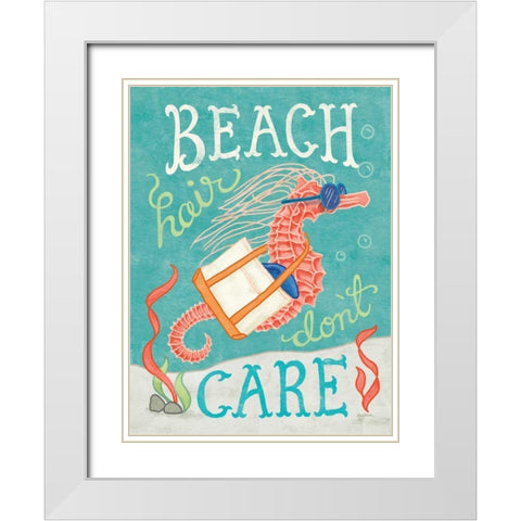 Ocean Friends I White Modern Wood Framed Art Print with Double Matting by Urban, Mary