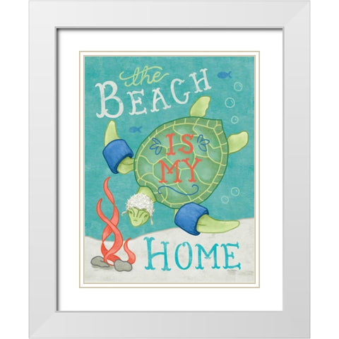 Ocean Friends II White Modern Wood Framed Art Print with Double Matting by Urban, Mary