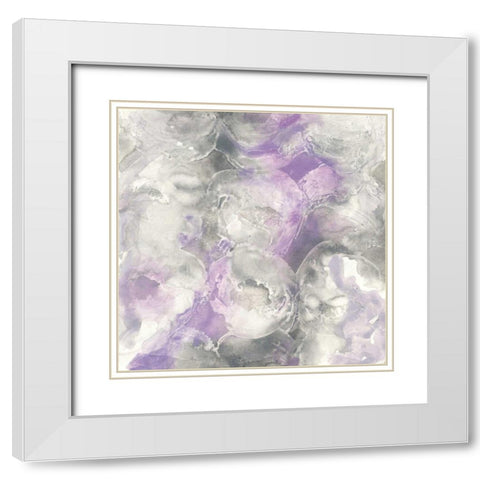 Amethyst Circles I White Modern Wood Framed Art Print with Double Matting by Paschke, Chris
