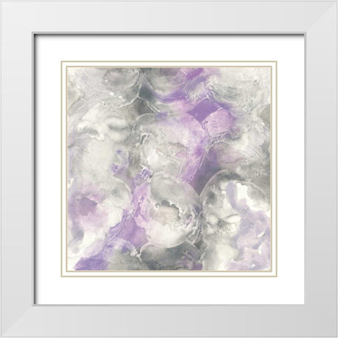 Amethyst Circles I White Modern Wood Framed Art Print with Double Matting by Paschke, Chris
