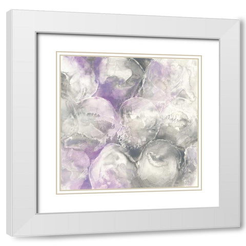 Amethyst Circles II White Modern Wood Framed Art Print with Double Matting by Paschke, Chris