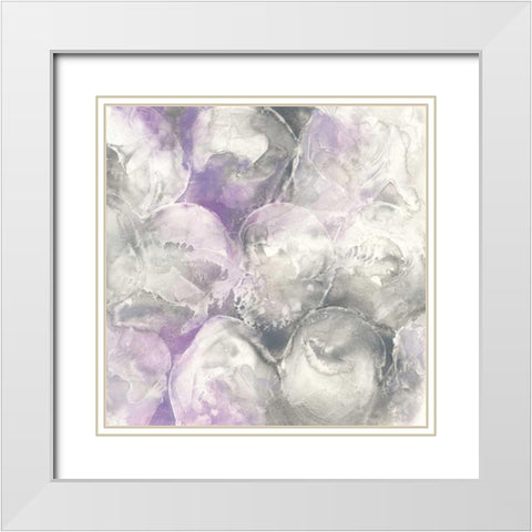 Amethyst Circles II White Modern Wood Framed Art Print with Double Matting by Paschke, Chris