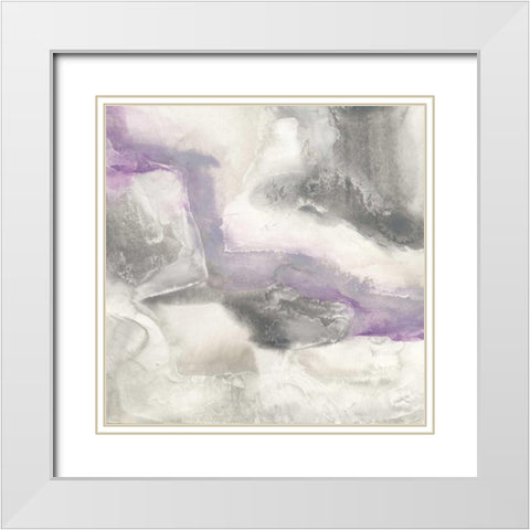 Shades of Amethyst I White Modern Wood Framed Art Print with Double Matting by Paschke, Chris