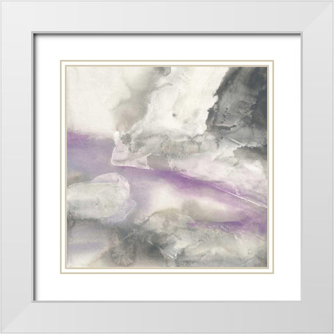 Shades of Amethyst II White Modern Wood Framed Art Print with Double Matting by Paschke, Chris