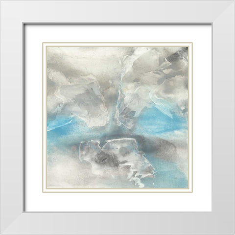 Blue Tones I White Modern Wood Framed Art Print with Double Matting by Paschke, Chris