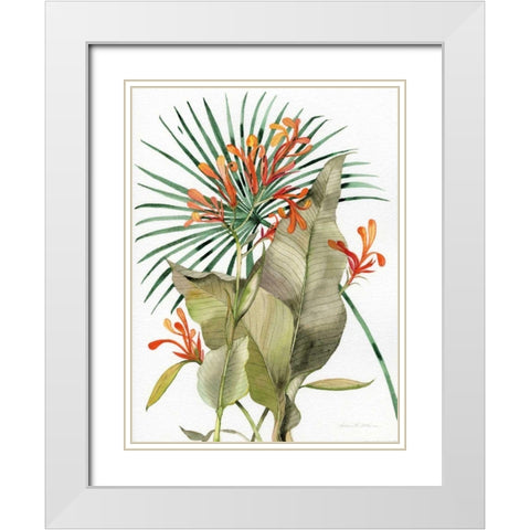 Botanical Flame Lilies White Modern Wood Framed Art Print with Double Matting by McKenna, Kathleen Parr