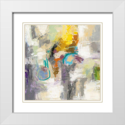 Chalk on Asphalt White Modern Wood Framed Art Print with Double Matting by Vassileva, Silvia