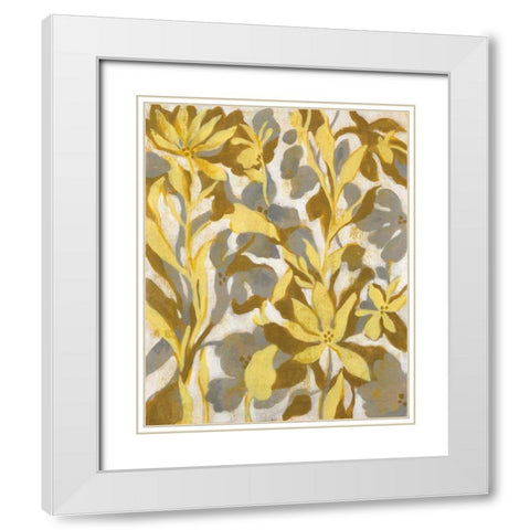 Painted Tropical Screen I White Modern Wood Framed Art Print with Double Matting by Vassileva, Silvia