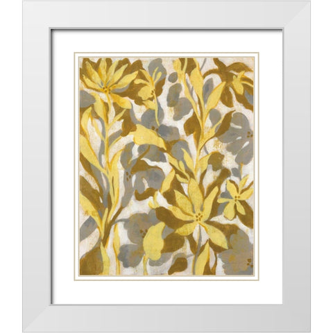 Painted Tropical Screen I White Modern Wood Framed Art Print with Double Matting by Vassileva, Silvia