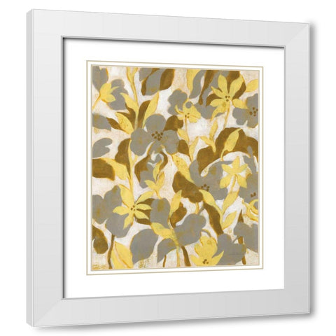 Painted Tropical Screen II White Modern Wood Framed Art Print with Double Matting by Vassileva, Silvia
