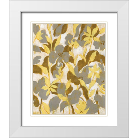 Painted Tropical Screen II White Modern Wood Framed Art Print with Double Matting by Vassileva, Silvia