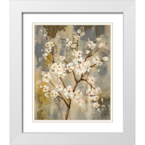 Neutral Branches I Crop White Modern Wood Framed Art Print with Double Matting by Vassileva, Silvia